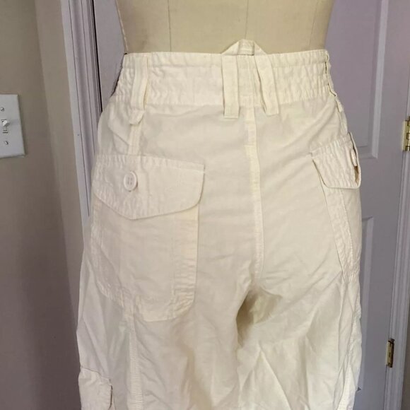 ALMOST FAMOUS Ivory Flat Front Roll-Up Cuffed Lounge CARGO Pants *SIZE 9* - Picture 5 of 6